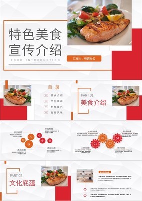 特色美食宣传餐饮食品广告推广商业计划书PPT模板