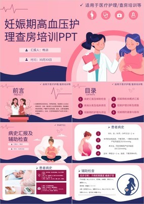 妊娠期高血压临床表现护理查房培训PPT模板
